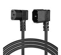 CERRXIAN Cable de alimentación IEC 32 C14 a C13 de 9 Grados, 1 A, 25 V, ángulo Recto IEC 32 C14 Macho a ángulo Izquierdo IEC 32 C13 Hembra PDU Cable de extensión de Fuente de alimentación para monito