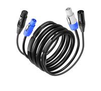 CERRXIAN Cable de extensión PowerCon y DMX de 6,6 pies, 13 AWG AC Power DMX 3 pines XLR de señal combo para iluminación de escenarios, conciertos, eventos