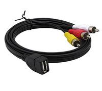 CERRXIAN Cable USB a 3RCA, USB 2.0 A hembra a 3 RCA macho conector audio vídeo AV compuesto adaptador para TV/Mac/PC (1,5 m)