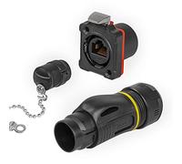 CERRXIAN Conector Industrial RJ45 IP67 Impermeable, Transmisión de 10 Gb/s con Enchufe Macho y Hembra de Montaje