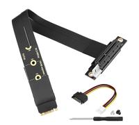 CERRXIAN M.2 NGFF NVMe M Key a PCIE 3.0 4X tarjeta gráfica Riser Tarjeta Adaptador M.2 Key M a PCI-E 4X Cable alargador (90°)