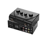 CERRXIAN Mezclador de sonido para karaoke, entrada dual de micrófono con control de eco compatible con TV, computadora, teléfono inteligente y tableta para fiestas de karaoke en casa