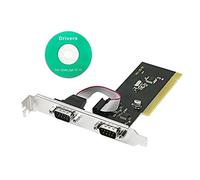 CERRXIAN Tarjeta de expansión PCI a 2 puertos serie DB9, conectores PCI a 2 puertos COM serie serie RS232 de 9 pines
