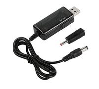 CERRXIAN USB 5V a 9V 12 Voltaje Step Up Converter Cable, USB 5V 2A Boost to DC5525 9V/12V 0.8A Step-up Transformador Adaptador de Corriente, con convertidor DC35135, con Pantalla LED-0.8M