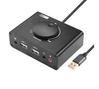 CERRXIANR Tarjeta de Sonido Externa USB con Control de Volumen, Adaptador de Audio USB3.0 con Interfaz de 3,5 mm e Interfaz USB para PC,computadora portátil,Teclado,Auriculares, micrófono