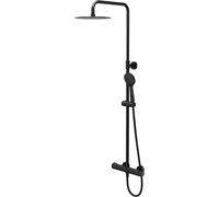 Cersanit City conjunto de ducha a pared con termostato con rociador con efecto lluvia negro S951-848