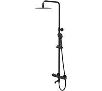 Cersanit City conjunto de ducha a pared con termostato con rociador con efecto lluvia negro S951-861
