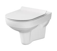 Cersanit City taza de inodoro con asiento de cierre suave suspendido sin reborde blanco K701-143
