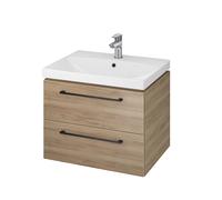 Cersanit Gala lavabo con mueble y tiradores 60 cm nogal S801-370