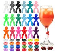 cersaty® 44 marcadores de cristal, reutilizables de silicona para copas de vino, copas de champán, copas de cóctel, martini, copas de vino tinto (color mezclado), Silicona