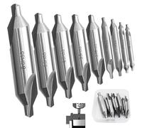 cersaty® Juego de 9 brocas de centrado HSS para metal, aleación, cobre, hierro, corte rápido y perforación de precisión