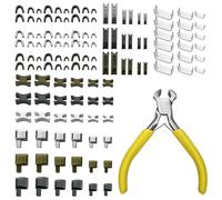 cersaty® Juego de reparación de cremallera de 123 piezas, reparación de metal con 1 pieza de alicates para abrigos, chaquetas, vaqueros