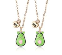 CERSLIMO Collar de mejor amiga, bonito collar de tortuga marina, aguacate, arco iris, perros, para 2 niñas, joyería para mejores amigos, regalos de cumpleaños y Navidad, Chapado en oro, No es una