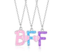 CERSLIMO Collares para mejores amigos: 3 collares magnéticos de la amistad, regalos de amistad a juego para niños, adolescentes y niñas, collar para 3 niñas, cumpleaños, Navidad, Chapado en oro, No es