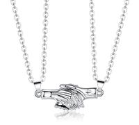 CERSLIMO Par de collares magnéticos, 2 collares magnéticos, para parejas, mejores amigos, pareja de atracciones mutuas con cierre a mano, juego de collares para Navidad, San Valentín, metal, Metal