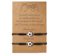 CERSLIMO Regalo de mejor amigo para niñas y niños, 2 unidades, regalos de fútbol de amistad, pulsera de fútbol, pulseras para mejores amigos, joyería para niños, cumpleaños, Navidad, 29cm, Zinc, No es