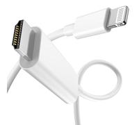 [Certificado Apple MFi] Adaptador de cable Lightning a HDMI, adaptador Lightning a AV digital 1080P, conector de cable de sincronización de pantalla compatible con iPhone 14, 13, 12, 11 Pro Max, XS
