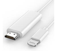 [Certificado Apple MFi] Adaptador de cable Lightning a HDMI de Apple de 6 | Adaptador Lightning a AV digital de 1080P, conector de pantalla de sincronización para iPhone 14, 13, 12, 11 Pro Max, XS, XR