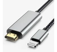 [Certificado Apple MFi] Adaptador de cable Lightning a HDMI de Apple de 6 | Adaptador Lightning a AV digital de 1080P, conector de pantalla de sincronización para iPhone 14, 13, 12, 11 Pro Max, XS, XR