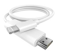[Certificado Apple MFi] Adaptador de cable Lightning a HDMI para iPhone a HDTV, adaptador AV digital 1080P, conector de pantalla de sincronización compatible con iPhone 14 13 12 11 Pro Max XR X 8 7 a