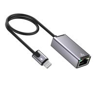 [Certificado Apple MFi] Adaptador de red LAN Ethernet RJ45 2 en 1 con puerto de carga, cable Lightning a E Ethernet, cable Ethernet de iPhone a RJ45 de 1.5 pies para iPhone, iPad, iPod, portátil