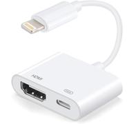 [Certificado Apple MFi] Adaptador Lightning a HDMI para iPhone a TV, adaptador AV digital 1080P, cable conector de pantalla de sincronización 4K, compatible con iPhone 14, 13, 12, 11, XS, XR, X, 8