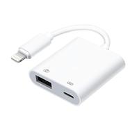 [Certificado Apple MFi] Adaptador OTG de Lightning a USB para cámara con puerto de carga para iPhone/iPad, lector de tarjetas, unidad flash, teclado, mouse, Plug and Play