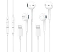 [Certificado Apple MFi] Auriculares Lightning con cable para iPhone con micrófono integrado y control de volumen, auriculares estéreo de alta fidelidad, reducción de ruido para iPhone 14, 13, 12, 11