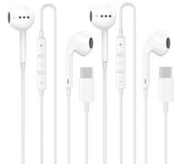 [Certificado Apple MFi] Auriculares USB C con cable para iPhone 17, paquete de 2 auriculares tipo C con micrófono y control remoto, auriculares con cancelación de ruido con cable para iPhone 17, 16