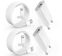 [Certificado Apple MFi] Cargador Rapido iPhone con 2Pack de Cargadores de Pared USB Universales y Cable de Carga Lightning de 1M ,Carga Rapida USB Compatibile con iPhone 14 13/12/11/XR/XS/X/8/Pad