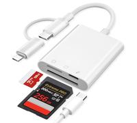 [Certificado Apple MFi] Lector de Tarjetas SD para iPhone iPad, Lightning USB C Adaptador de Tarjetas SD para Micro SD/SD/Carga Simultánea, Lector Tarjeta de Memoria para Teléfonos Android Cámara