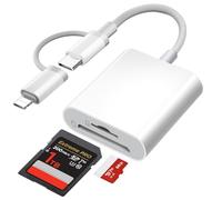[Certificado Apple MFi] Lector Tarjetas SD para Phone Pad, Lightning USB C Adaptador de Tarjeta de Memoria para MicroSD/SD, SD Card Reader para iPhone16 15/iPad/Macbook/Teléfonos Android/Cámara