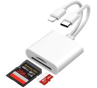 [Certificado Apple MFi] Lector Tarjetas SD para Phone Pad, USB C Lightning Adaptador de Tarjeta de Memoria para MicroSD/SD, SD Card Reader para iPhone16 15/iPad/Samsung/Teléfonos Android/Cámara