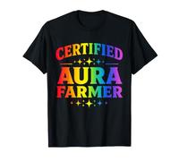 Certificado Aura Farmer Funny Gen Z Meme Rainbow Aesthetic Camiseta