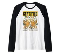 Certificado Beer Taster Festival de Bebidas ale pocas Cervezas Beber Camiseta Manga Raglan