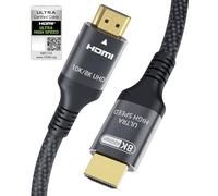 Certificado Cable HDMI 2.1 10K 8K 1.5M, 48Gbps Ultra Alta Velocidad Cable HDMI con Ethernet 4K 240Hz 200Hz 165Hz 144Hz 120Hz 10K 8K 60Hz ARC eARC Netflix HDCP2.3 HDR10+ PC Portátil RTX5090 TV Monitor