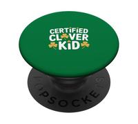 Certificado Clover Kid Día de San Patricio irlandés PopSockets PopGrip Adhesivo
