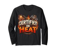 Certificado en Calor Soldador Divertido BBQ Grill Master Manga Larga