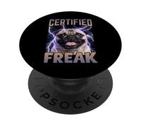Certificado Freak Pug Funny Dog Cursed Meme PopSockets PopGrip Adhesivo