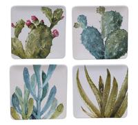 Certificado International Cactus Verde 8.5 """" S Ensalada de Quare/Plases de postres de 4 diseos variados de una sola talla multicolor 22171set4