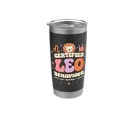 Certificado Leo Behaviour Zodiac Sassy Astrology Fan Vaso térmico de acero inoxidable de doble pared