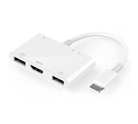 [Certificado MFI] 6 en 1 Light-ning Hub con 1080P HDMI, USB 3.0, lector de tarjetas SD/TF, puerto de carga, adaptador HDMI para iPhone 14/13/12/11/X/8/7/6 series, iPad Pro/Air/Mini, Plug & Play