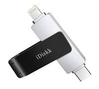 Certificado MFi: iDiskk 512 GB 2 en 1 Type-C a Lightning Flash Drive para iPhone, USB-C Memory Storage Flash Drive para iPhone Funciona con teléfonos USB-C, iPhone/iPad Mac y PC