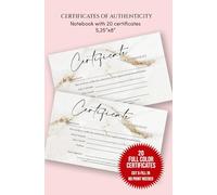 Certificate of Authenticity for Artwork: Notebook with 20 Fill-In Certificates for Original Art, Artist Certificate, Small 5×8 (Not Perforated) Ideal for Painters, Printmakers & Handmade Sellers
