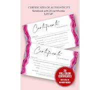 Certificate of Authenticity for Original Artwork: Small Size Certificate of Authenticity for Artwork | Notebook with 20 Certificates, Pink and Silver ... Original Paintings, Prints, and Handmade Art