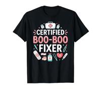 Certified Boo-Boo Fixer Nurse Camiseta gráfica económica, Hombre, Negro, S