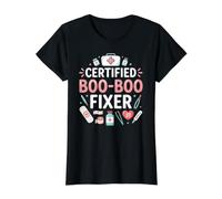 Certified Boo-Boo Fixer Nurse Camiseta gráfica económica, Mujer, Negro, M