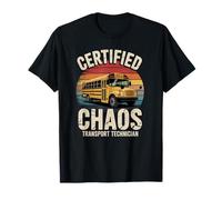 Certified Chaos Transport Technician Funny Driver School Bus Camiseta