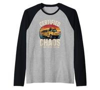 Certified Chaos Transport Technician Funny Driver School Bus Camiseta Manga Raglan