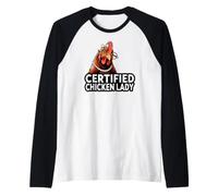 Certified Chicken Lady Funny Backyard Poultry Camiseta Manga Raglan